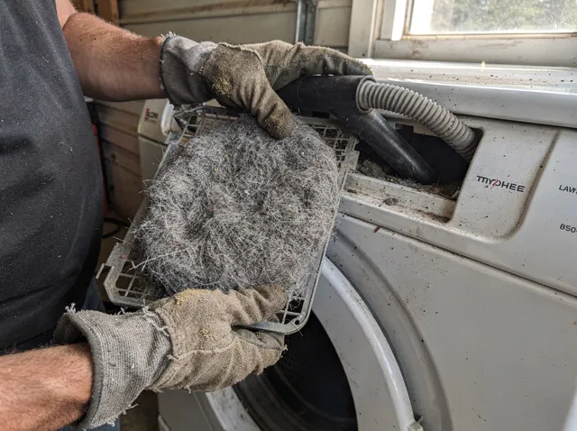 Cleaning Dryer Lint Trap in Brook Park