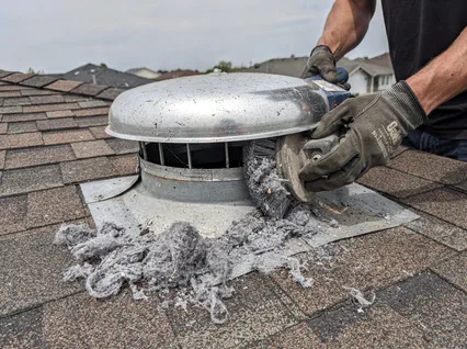 Cleaning Dryer Vent On Roof in Brook Park