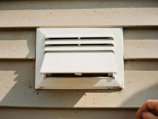 Brook Park Dryer Vent Cleaning technician performing professional exhaust vent cleaning at a residential property in Brook Park