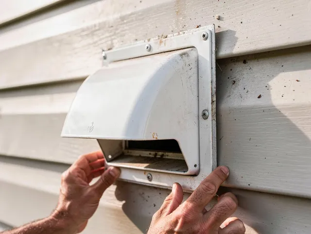 Brook Park Dryer Vent Cleaning technician delivering thorough residential dryer vent cleaning service in Brook Park